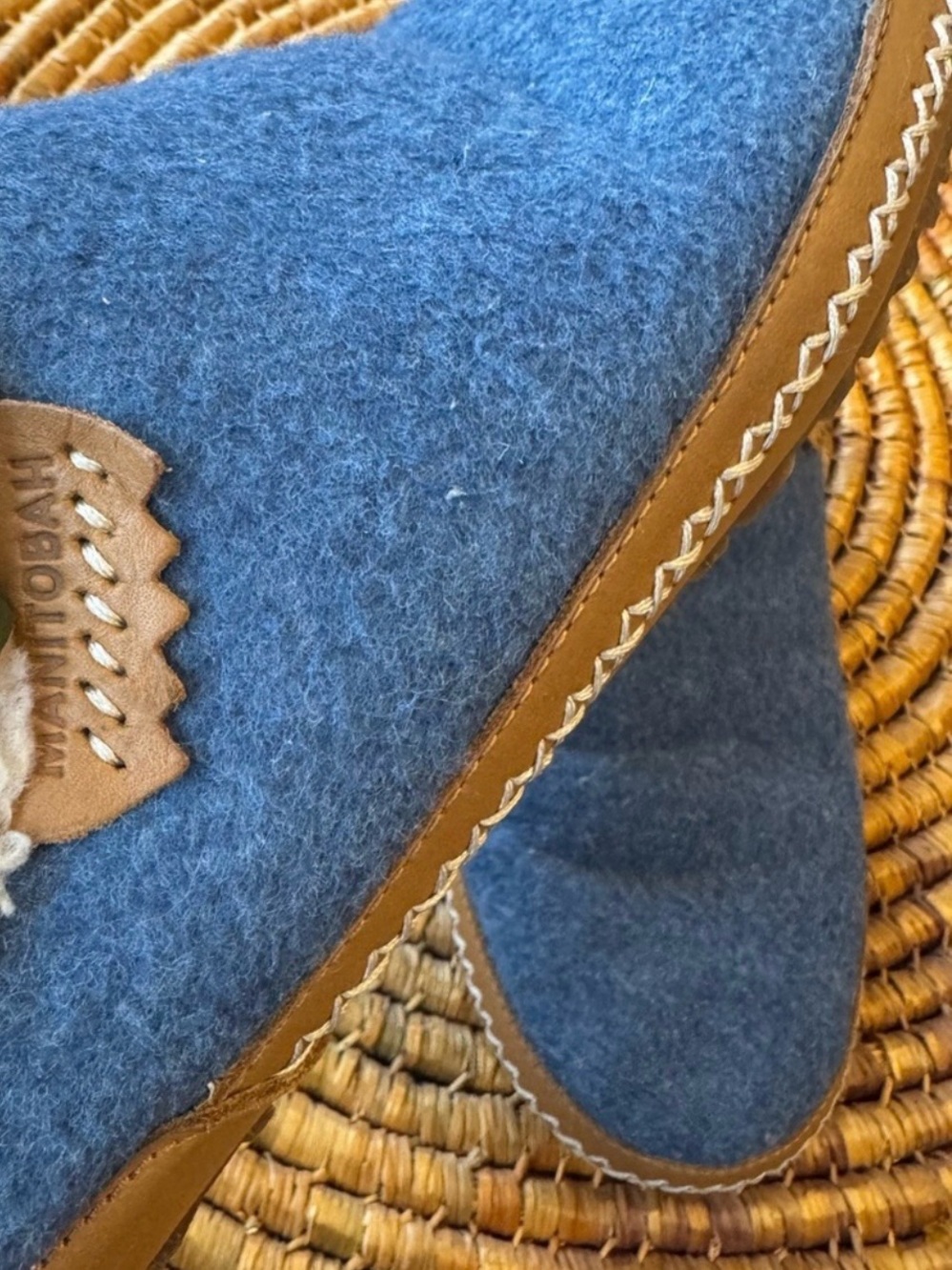 Manitobah | Women’s Denim Blue Slippers with Cozy Faux Shearling Lining - Picture 5 of 5
